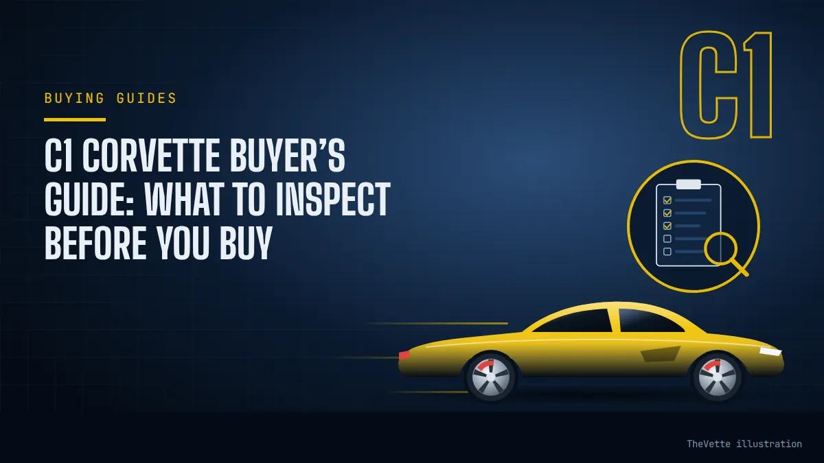 Illustrated cover for C1 Corvette Buyer’s Guide: What to Inspect Before You Buy