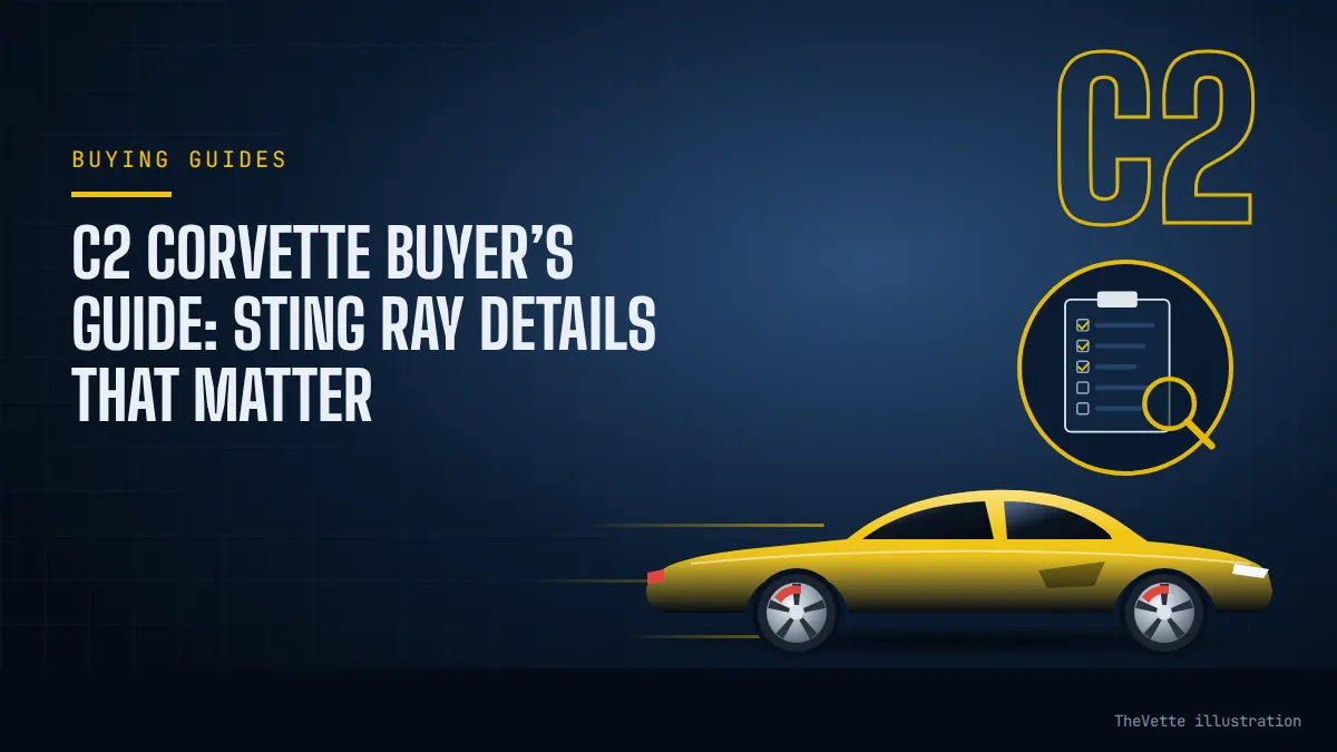 Illustrated cover for C2 Corvette Buyer’s Guide: Sting Ray Details That Matter