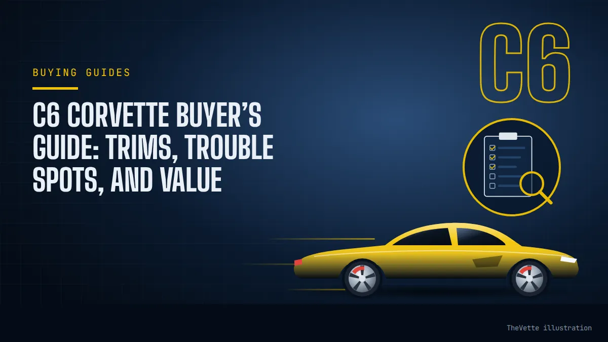 Illustrated cover for C6 Corvette Buyer’s Guide: Trims, Trouble Spots, and Value