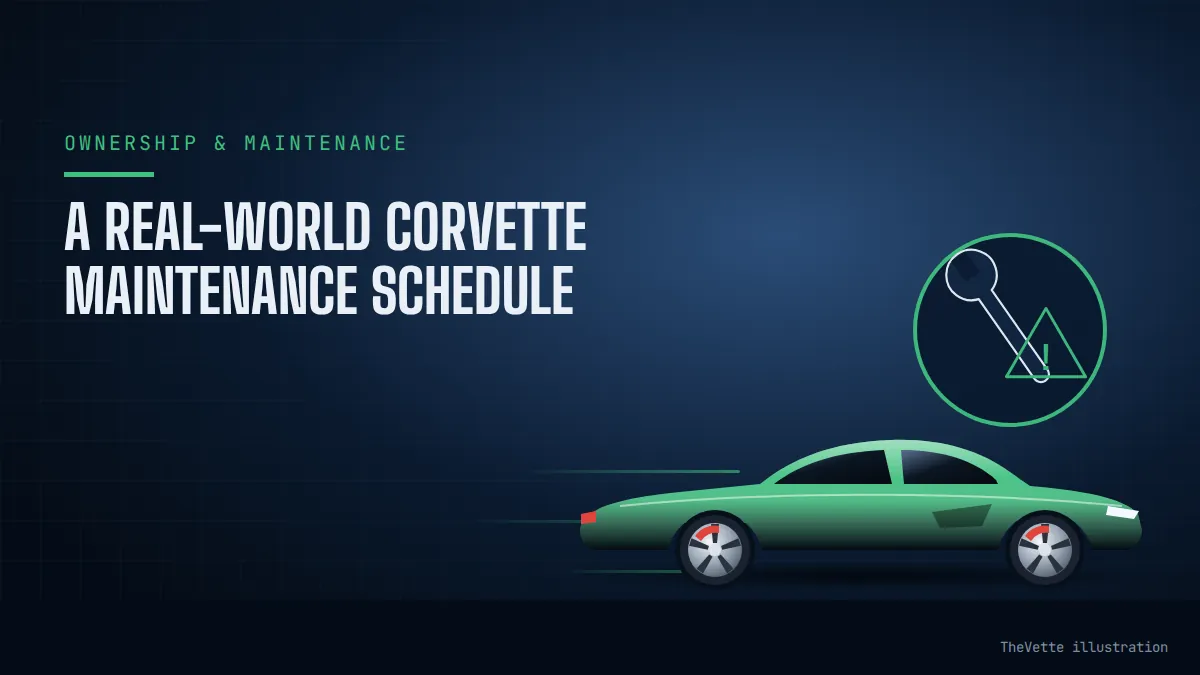 Illustrated cover for A Real-World Corvette Maintenance Schedule