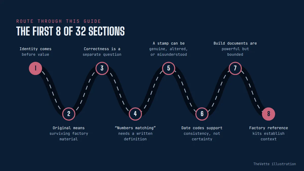 Route map of the sections in How Originality, Documentation, and Condition Affect Corvette Value
