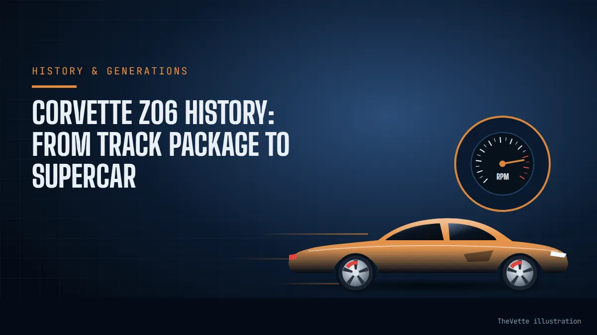 Illustrated cover for Corvette Z06 History: From Track Package to Supercar