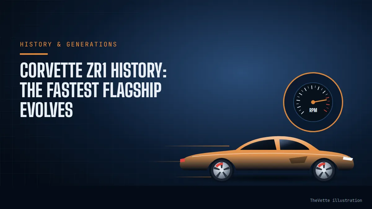 Illustrated cover for Corvette ZR1 History: The Fastest Flagship Evolves